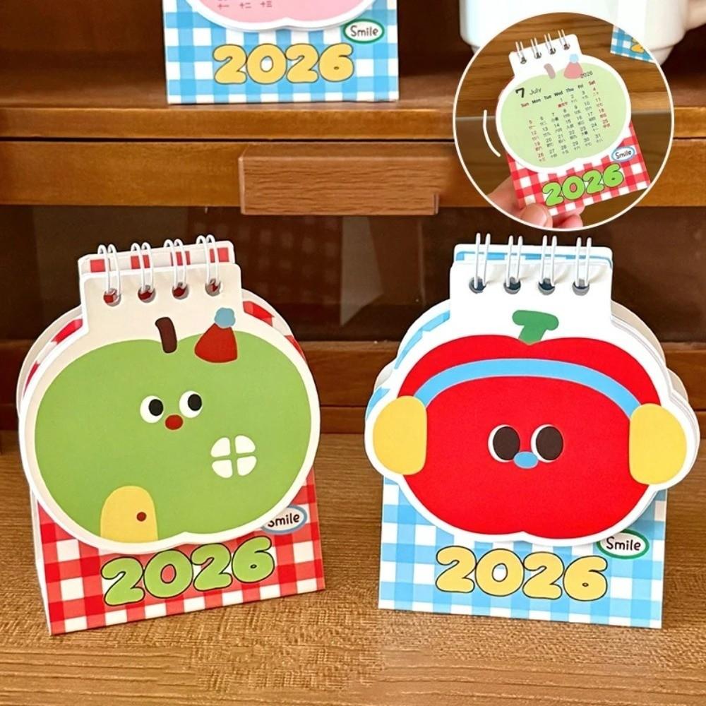 Coil Binding 2026 Desk Calendar Cartoon Schedule Planner Desktop Calendar  Office School Supplies
