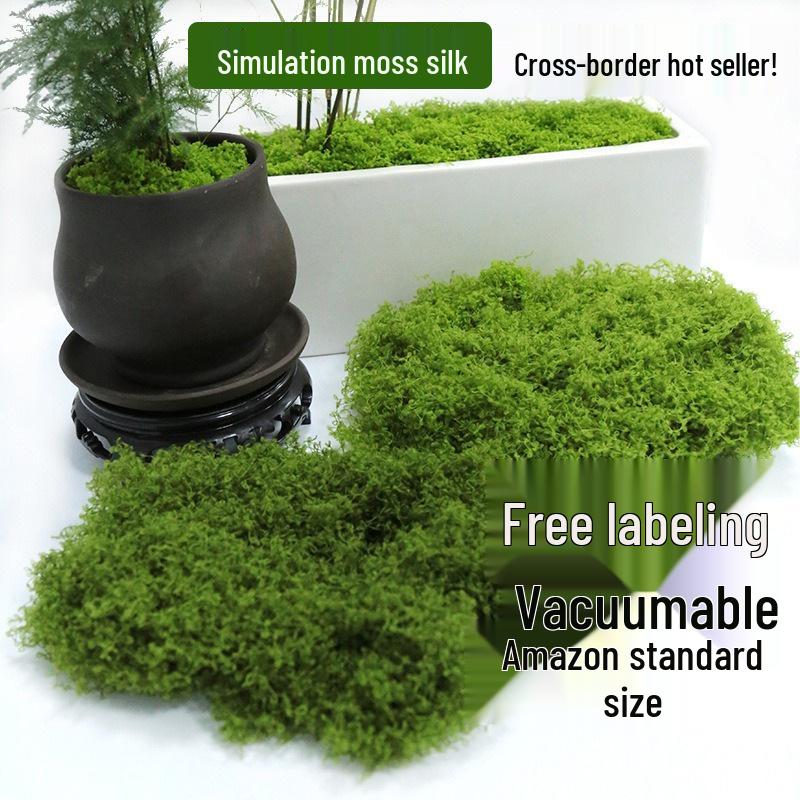 Artificial Moss Silk Grass Lawn for Landscaping and Decoration