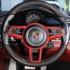 For Porsche 718  911 918 2016- ABS Matt black/Carbon Fiber/Red Car Steering Wheel Frame Cover Trim Sticker Auto