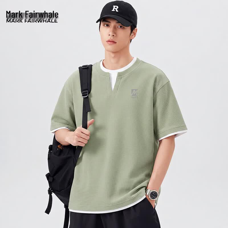 Mark Fairwhale Men s Waffle Knit Henley T-Shirt XL