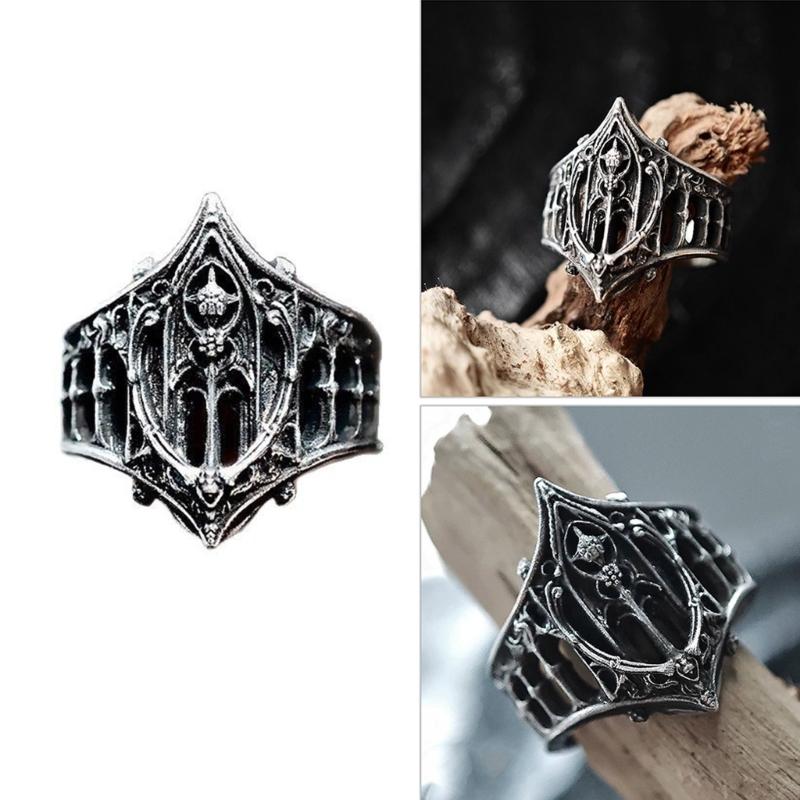 Classical Gothic Jewelry Ring Vintage Inspired Craftsmanship Premium Zinc Alloy Material Multiple Size Options For Daily Occasions