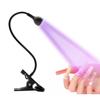 3W Nail Dryer Light UV Nail Lamp For Drying Gel Nail Polish Foot Switch Clip-On Flexible Desk Mini Portable USB For DIY Manicure