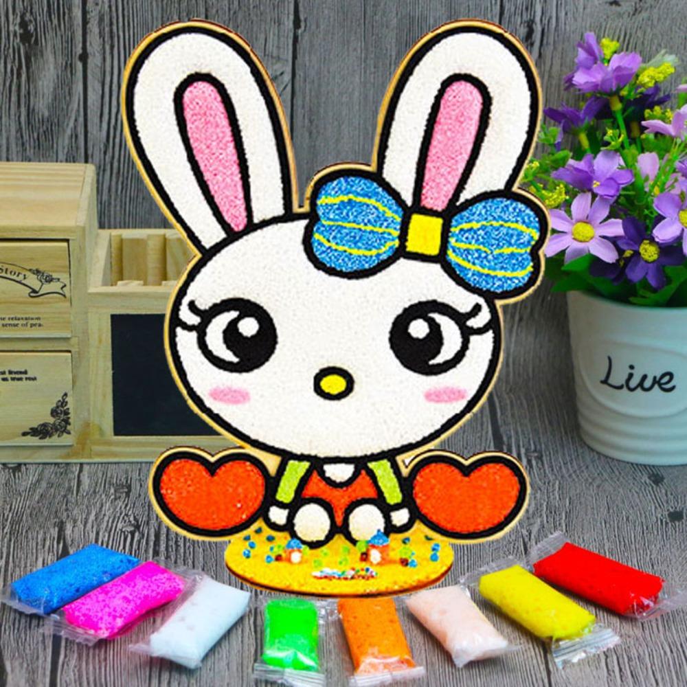 

DIY Snowflake Mud Painting Three-dimensional with Wood Board Coloring Painting Pearl Mud Painting