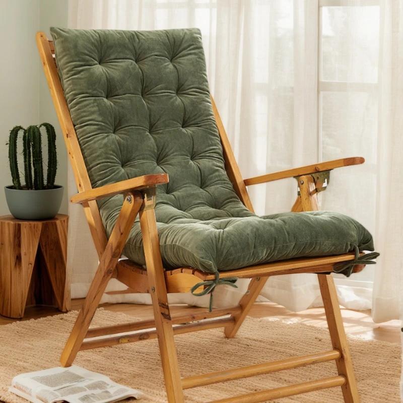 Inyahome Rocking Patio Lounge Chair Cushion with Ties Overstuffed Seat Back Cushion Pad Tufted Pillow for Outdoor Indoor Home