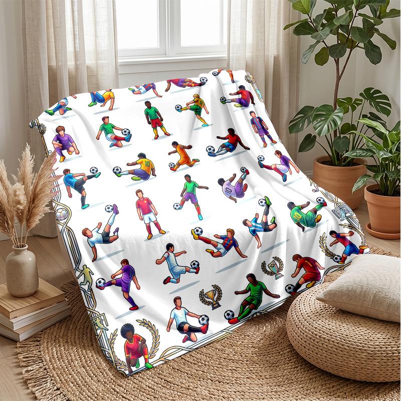 Soccer Skills Mastery Theme blanket Lightweight Warm Flannel Blanket Decorative Throw Blanket for Home Decoration