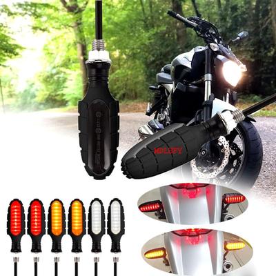 MDLUFY Sequential Flowing Turn Signals Motorcycle 16 LED Motorcycle LED High Brightness Oval
