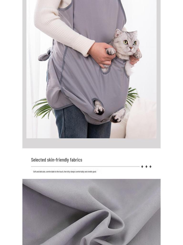 Summer Cat Apron: Non-stick Fur Pet Bib for Hugging & Nail Clipping