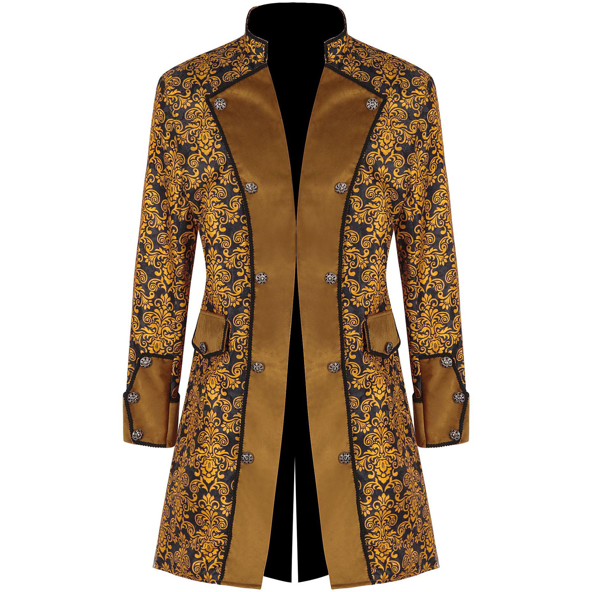 European & American Steampunk Retro Stand-Up Collar Coats for Men & Women 2XL