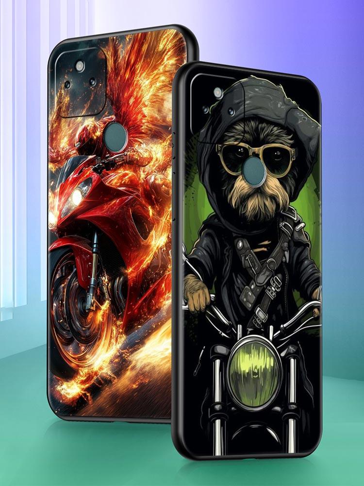 Motorcycle Phone Case Cover for Google Pixel 10 9 8 7 6 9A 8A 7A 6A Pro Shockproof Soft TPU 9 Pro XL Shell Capas Funda Coque Bag
