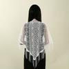Transparent Triangle Scarf Hollow Mesh Prayer Shawl Elegant Wedding Party Shawl
