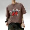 European and American men's summer dark warrior letter print comfortable and breathable round neck T-shirt outdoor street top
