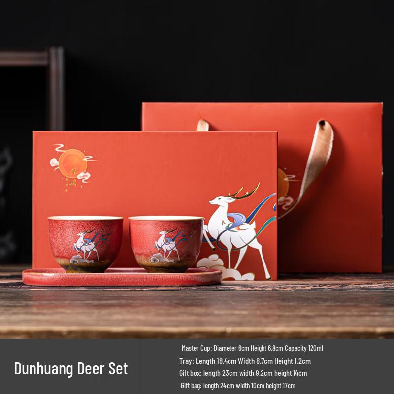 Dunhuang Nine-Colored Deer Ceramic Kung Fu Tea Set