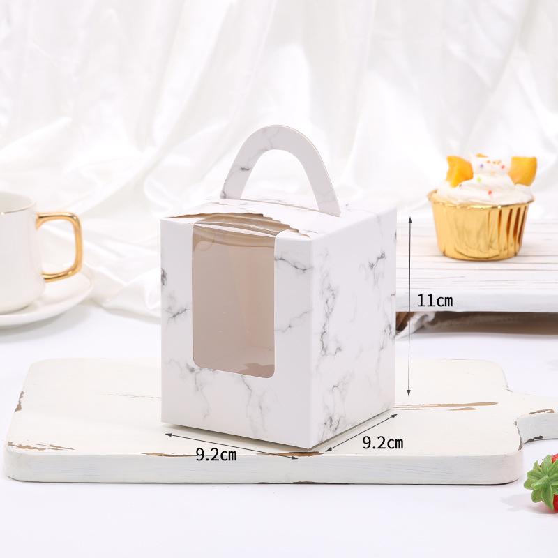 1-Piece Handheld Muffin & Cupcake Box with Transparent Window for Pastry and Dessert