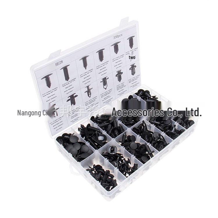 330-Piece Snap-in Bumper Fastener Set for Honda/Toyota - Christmas Tree Barbed Design