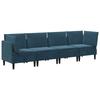vidaXL 4-piece Living Room Furniture Set Blue Velvet