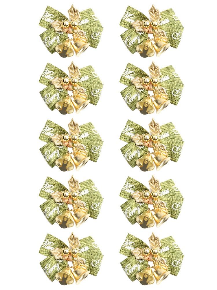 Innovative Design in a Pack of 10 Sturdy Christmas Tree Bow Decorations