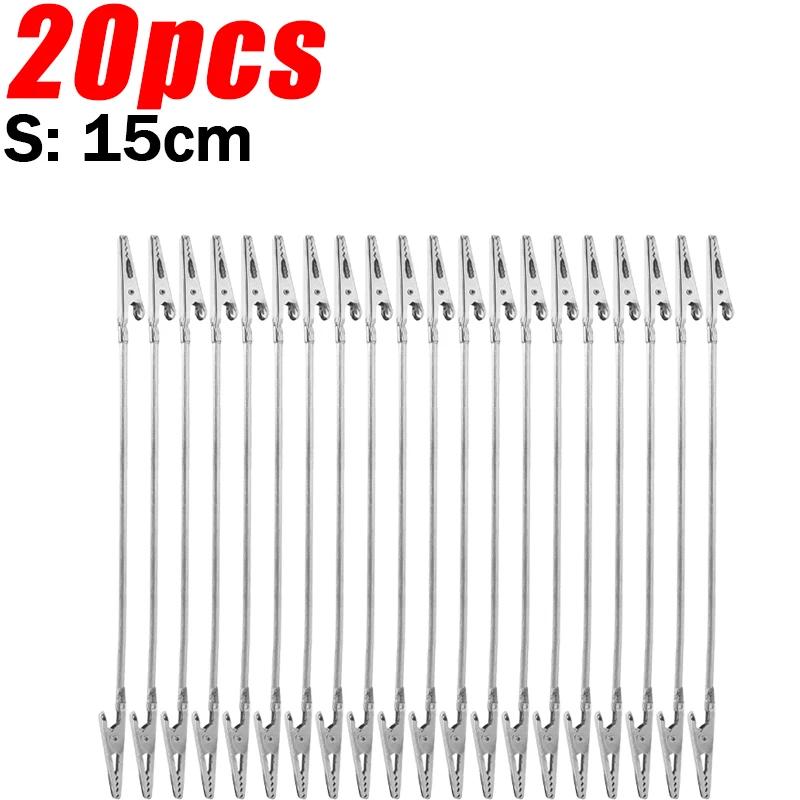 1/20pcs Flexible Metal Long Hose Pins for DIY Card Photo Double Ends Alligator Clamps Clip Home Alloy Memo Picture Holder Racks