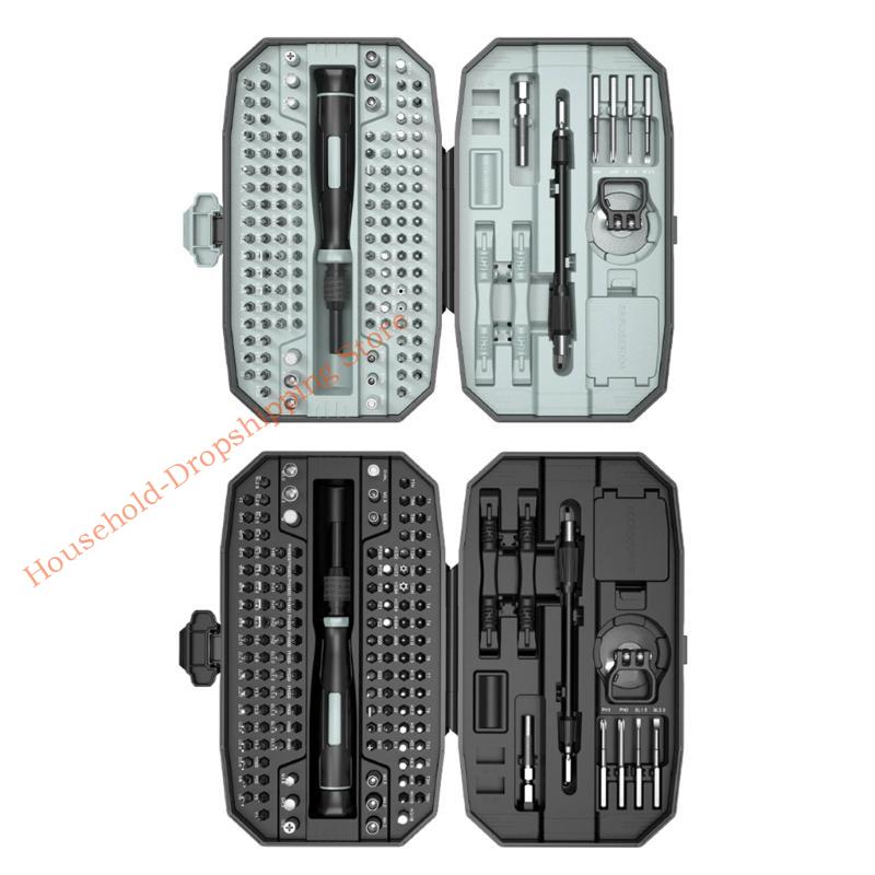 Professional Multifunctional Tool 152Pieces Screwdriver with Nonslip Grip for Home Maintenance Jewelry Watch Repair