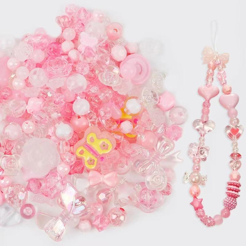 40g Mixing Style Candy Color Acrylic Bow Beads | DIY Phone Chain/Jewelry Making Kit