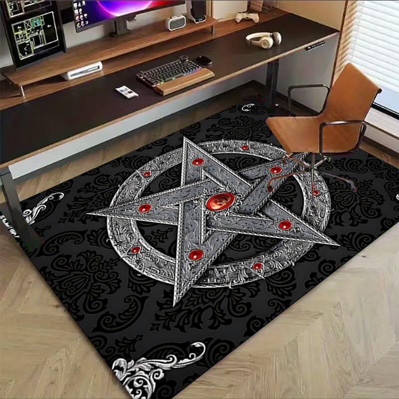 1PC Star Circle Extra Large Non Slip Floor carpet, Office, family, bedroom Large Area Rug Indoor Rugs, Vibrant Colors