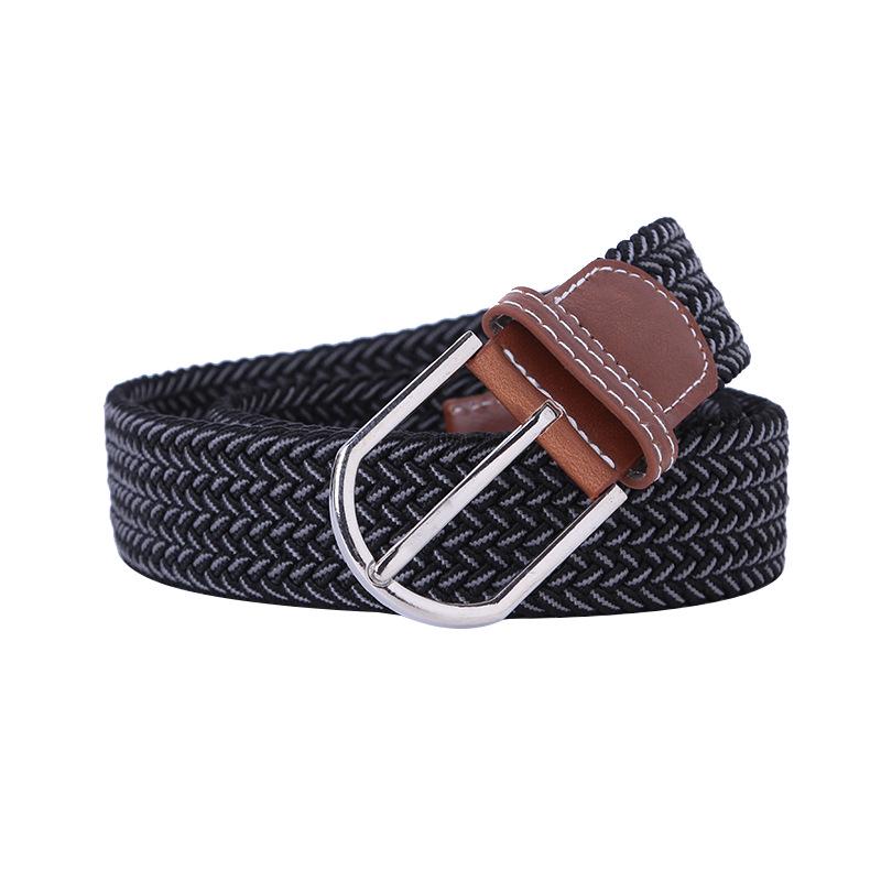 Handwoven Cross-Border Fashion Belt with Pin Buckle – Versatile Twill Men's & Women's Wide Elastic Waist Belt