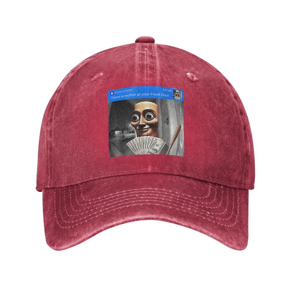 Front Door Motion Tung Sahur Meme Baseball Cap Unstructured Unisex Brainrot Distressed Washed Snapback Cap Summer Adjustable Hat