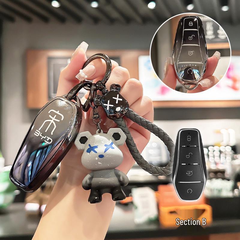 BYD Key Case for Han, Dolphin, Seagull, Mini, Yuan, Tang, Song Pro, and Qin Plus.