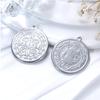 Luxury European & American Retro Roman Coin Charm Pendant for DIY Bracelets & Necklaces - Stainless Steel Jewelry Accessory