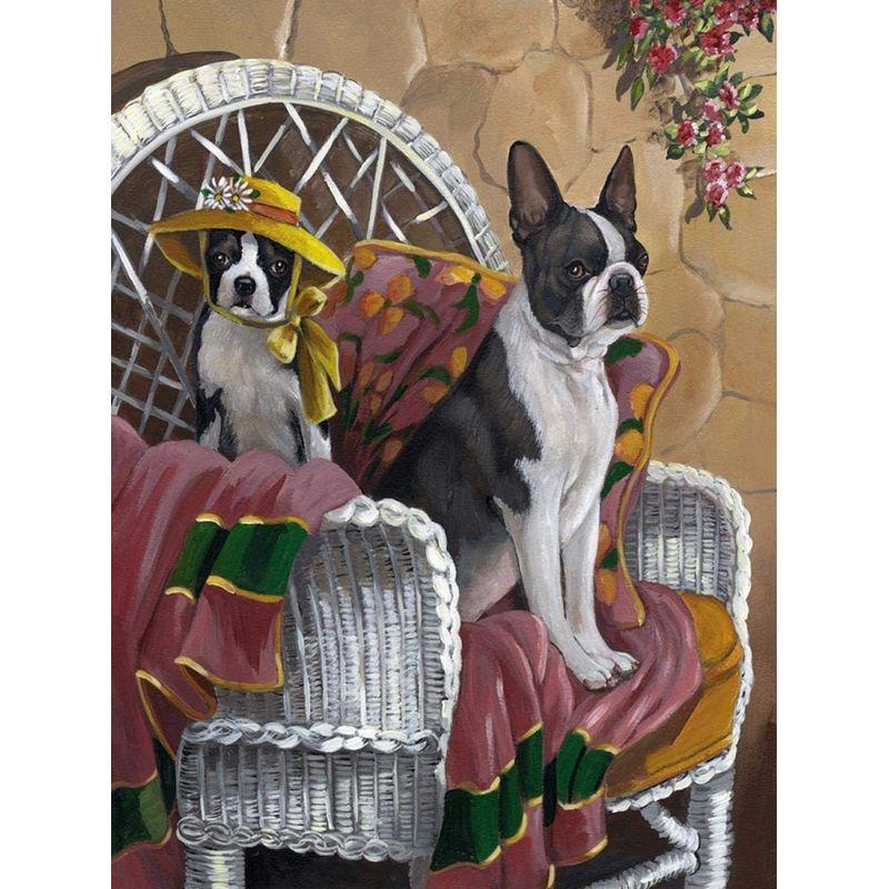 5D DIY Diamant Malerei Hund voller Runde Diamant Stickerei Tier Mosaik Strass Kit Dekor für Zuhause