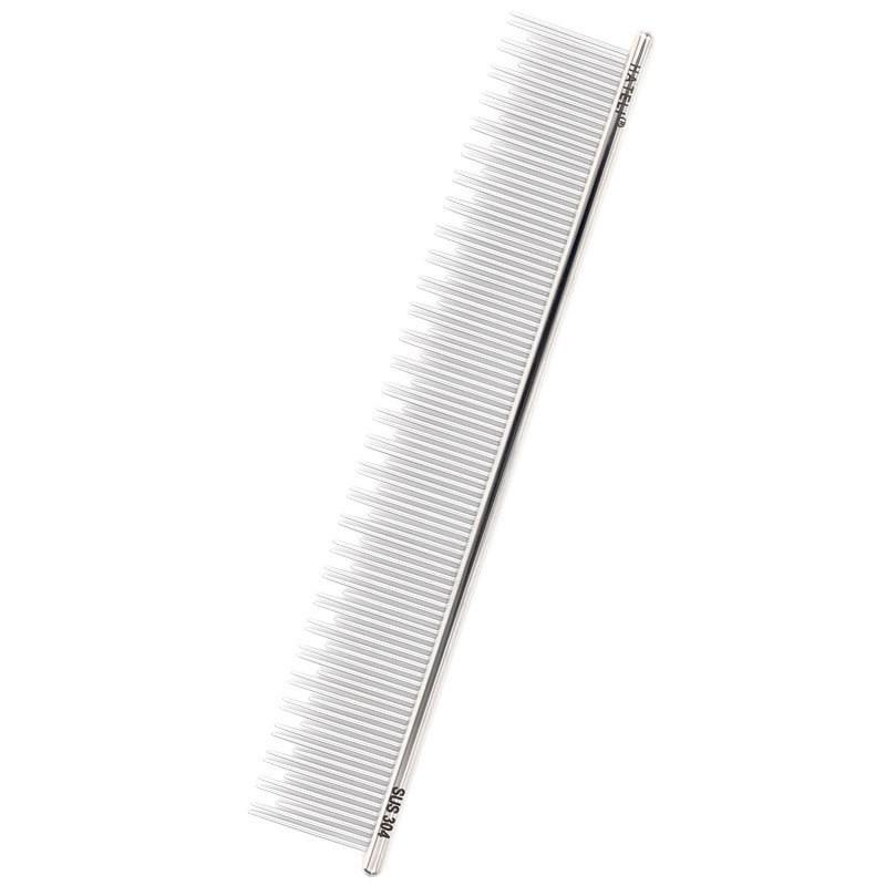 Stainless Steel Pet Grooming Comb Long Hair Cats Dogs Detangling DemattingBrush With Curved Tip Straight Edge Handle