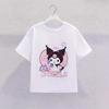New Childrens Tshirt Cute Kuromi Style Pure Cotton Printed Parentchild Outfit Round Neck Casual Versatile Pure Cotton Top