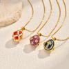 Copper Zircon Cross Egg Open Pendant Necklace Gold, Easter Ladies Jewelry Pnb-392