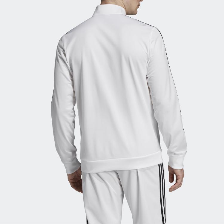 adidas Essentials 3-Stripes Tricot Track Jacket White Black Men's EB3989