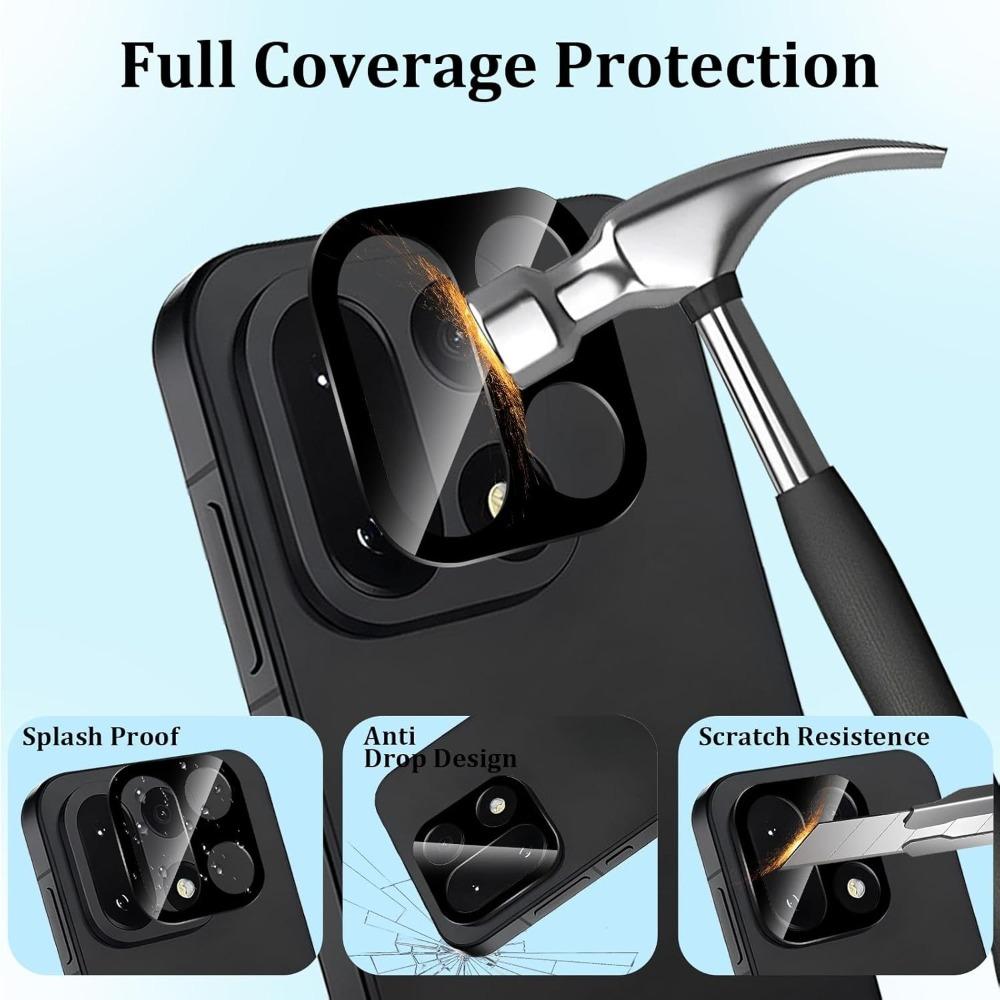1-3PACK Easy To Install Tempered Glass for OnePlus 15 Black Glass Lens Protector for One Plus 15 Anti-scratch Phone Camera Film