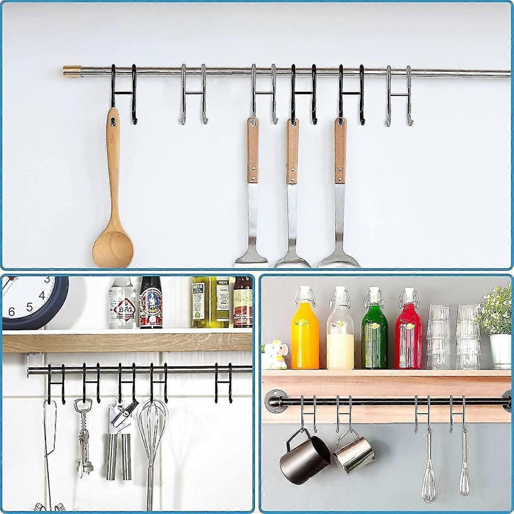Pack of 2 Black Frameless Shower Door Hooks
