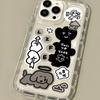 Graffiti dog sticker airbag for iphone17promax mobile phone case new apple 14/16 transparent 15