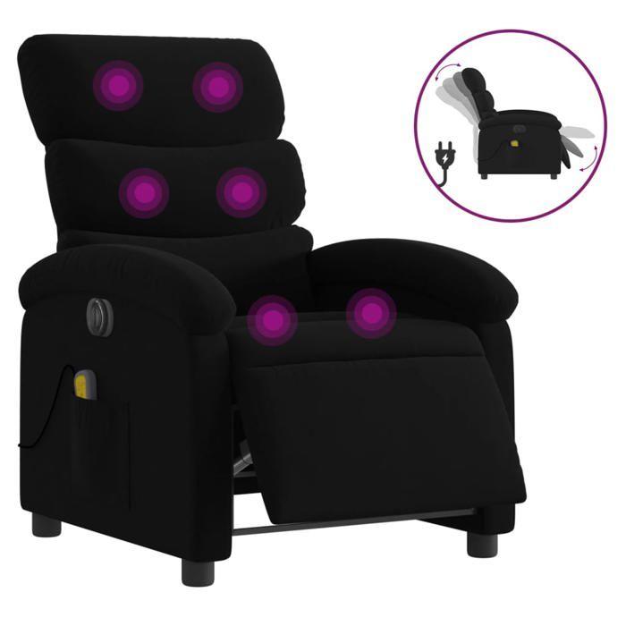 VidaXL Electric Reclining Massage Armchair Black Fabric, Electric Massage Chair, Reclining Massage Chair, 3203968