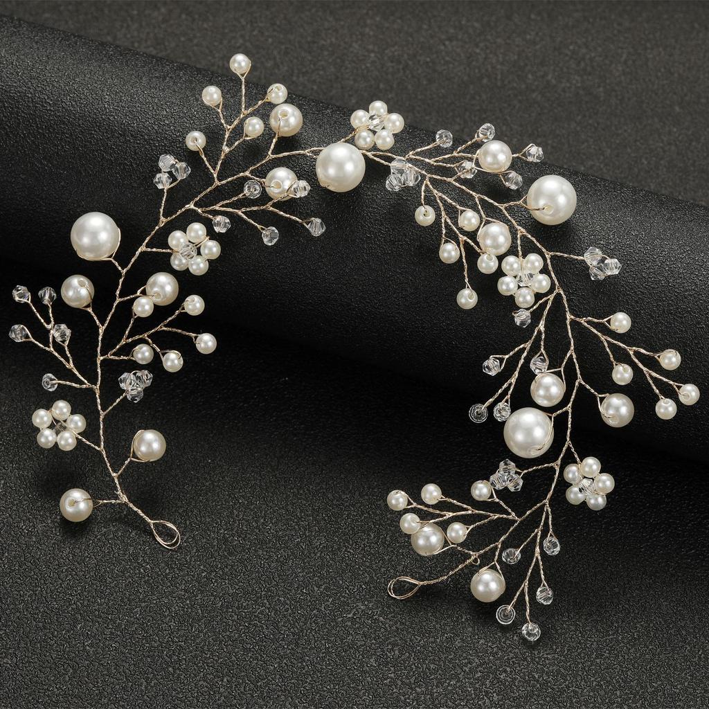 DIEZI Elegant Women Hair Accessories Bridal Headband Crystal Pearl Hairband Head Ornament Ladies New Hair Jewelry For Wedding