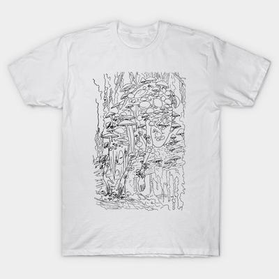 T-Shirt Damen Inktober Tag 1 Giftig Harajuku Print Kawaii T-Shirt Sommer Kurzarm Damen T-Shirt Oberteil