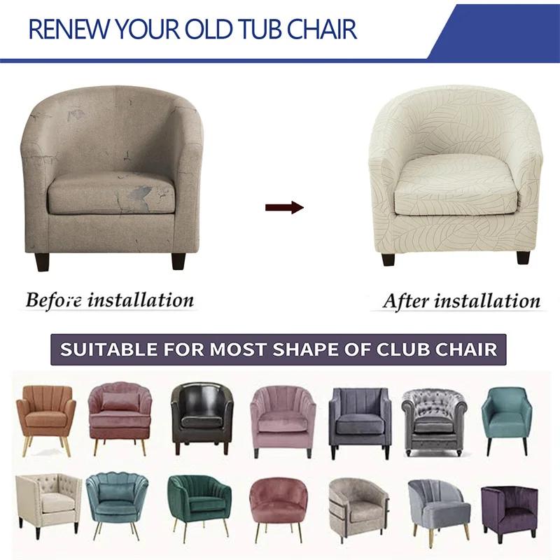 Jacquard Club Sesselbezug Einfarbig Stuhlhussen Stretch Sofabezüge Wohnzimmermöbel Schutz Abnehmbar