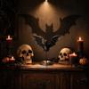 Halloween Iron Bat Candle Holder Decorative Bat Shaped Metal Stand for Festive Indoor Outdoor Display Ornament Sculpture