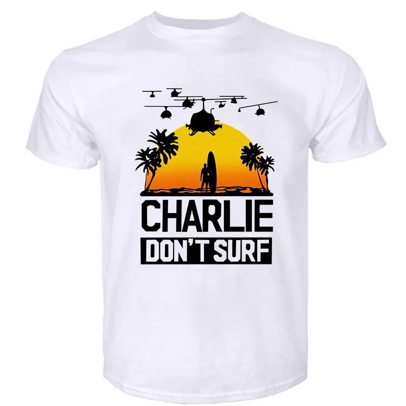 Charlie Dont Surf tshirt man Apocalypse Now Film Movie men t-shirt Fashion cotton tee-shirt Casual Streetwear Men's Clothing
