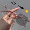 1 Piece of Women's Classic Retro Box Fashion Glasses - Equipped with Color Changing Transparent Lenses