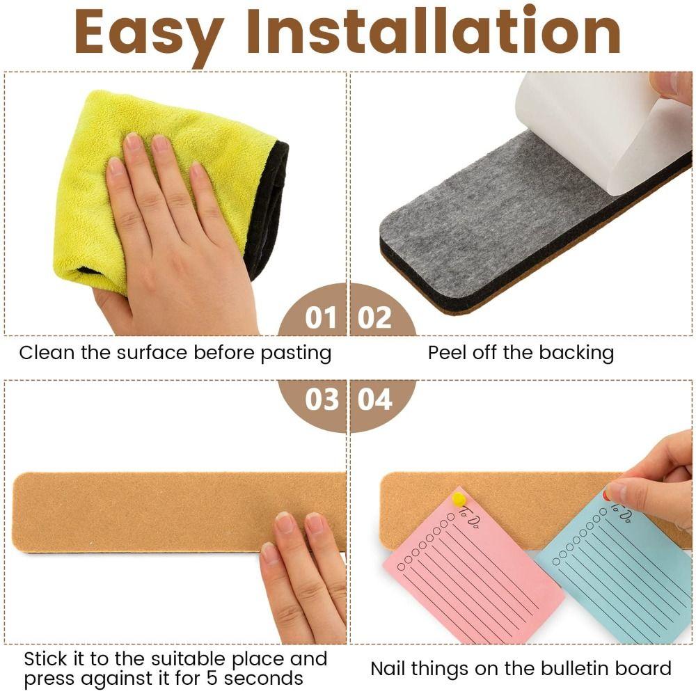 Cork Material Pushpin Cork Board Self Adhesive Wall Message Board  Photos Wall Decor