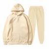 Unisex Fleece-Lined Thick Hooded Jacket - Solid Color, Trendy Autumn/Winter Style, Custom Logo Printing