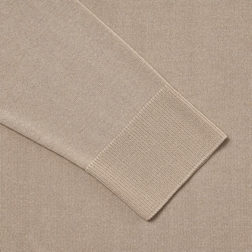 VERNO [Casual]Linen Like Long Sleeve Round Knit Beige