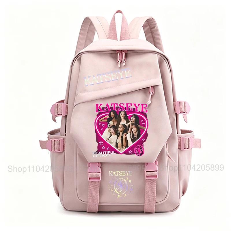 Katseye Schoolbag Hot KPOP Mochila  Student Teenager Book Bag Boy Girl Daily Travel Rucksack Large-Capacity Daypack