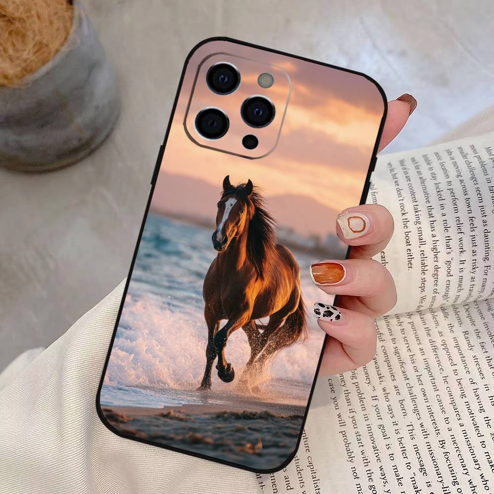 Art G-Galloping Horse Phone Case Silicone Soft For IPhone 17 16 15 14 13 12 11 X XR Plus Pro Max Plus