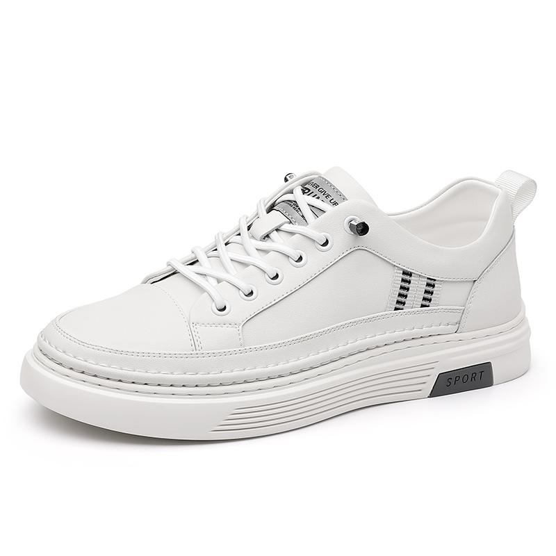 Fashion Fashionable New Minimalist White Men's Leather Casual Shoes Thick Soled Outdoor Hiking Shoes Men's Oxford Shoes Versatile