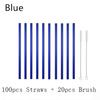 100Pcs Reusable Drinking Glass Straws 18cmx8 mm For Smoothies, Tea, Juice --10 Pack With 20Pcs Cleaning Brushs
